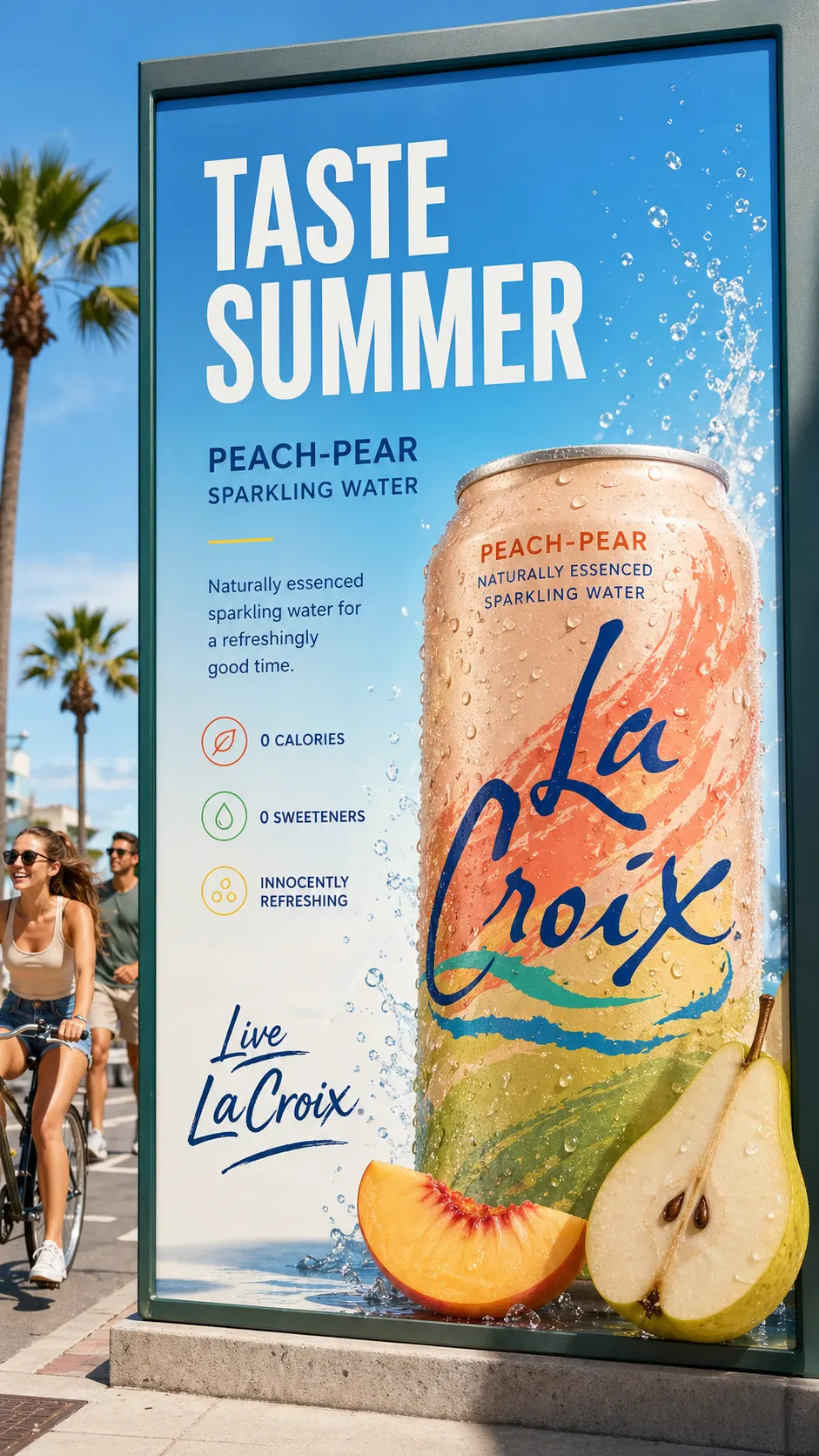 Example output for the LaCroix outdoor billboard ad prompt