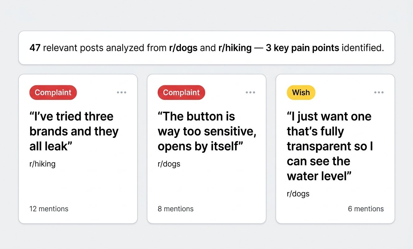 OpenClaw extracts Amazon product customer insights from Reddit communities for market research