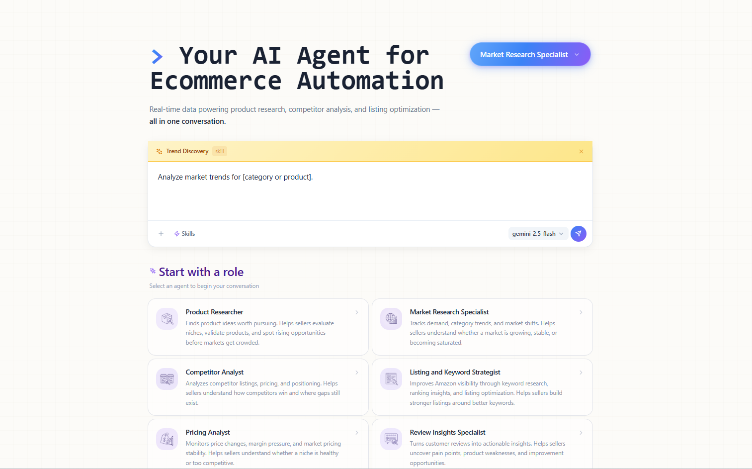 Nexscope AI Agent for e-commerce with Product Research and Competitor Analysis skills