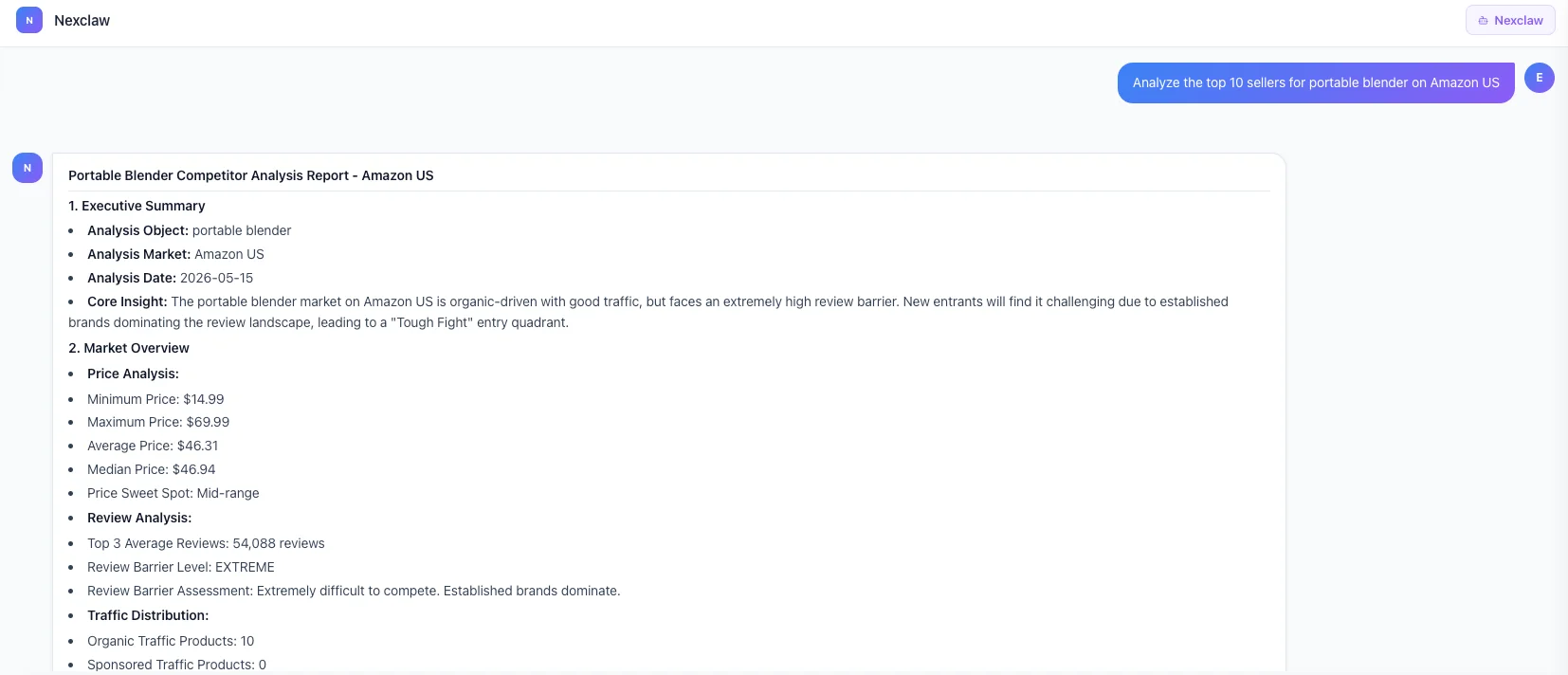 Nexscope competitor analysis report