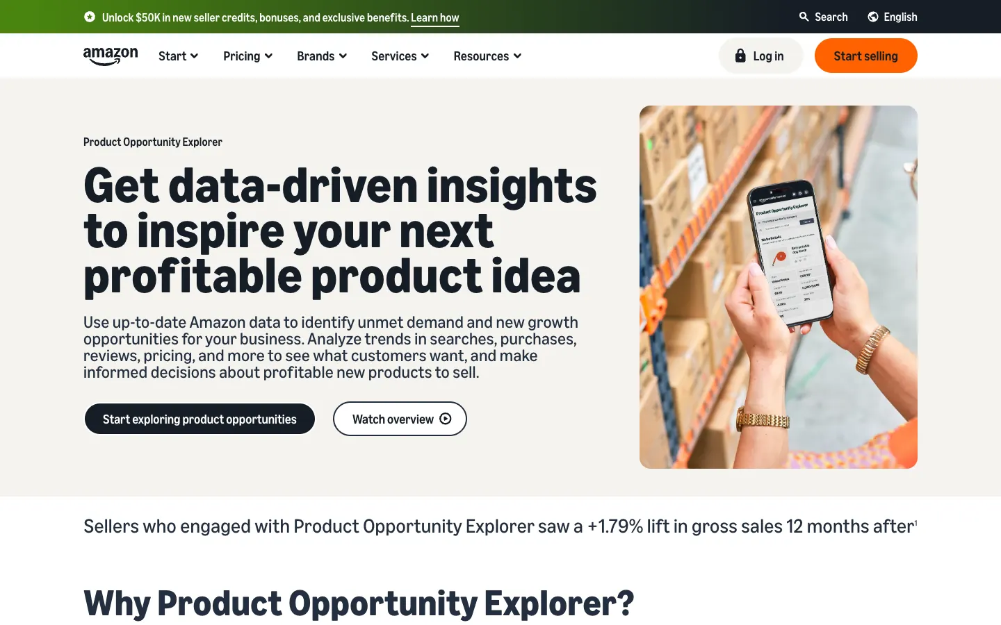Amazon Product Opportunity Explorer official page screenshot